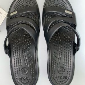 Crocs Womens Patricia Black Sandal Size 6